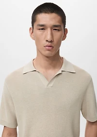 Structured cotton knitted polo shirt