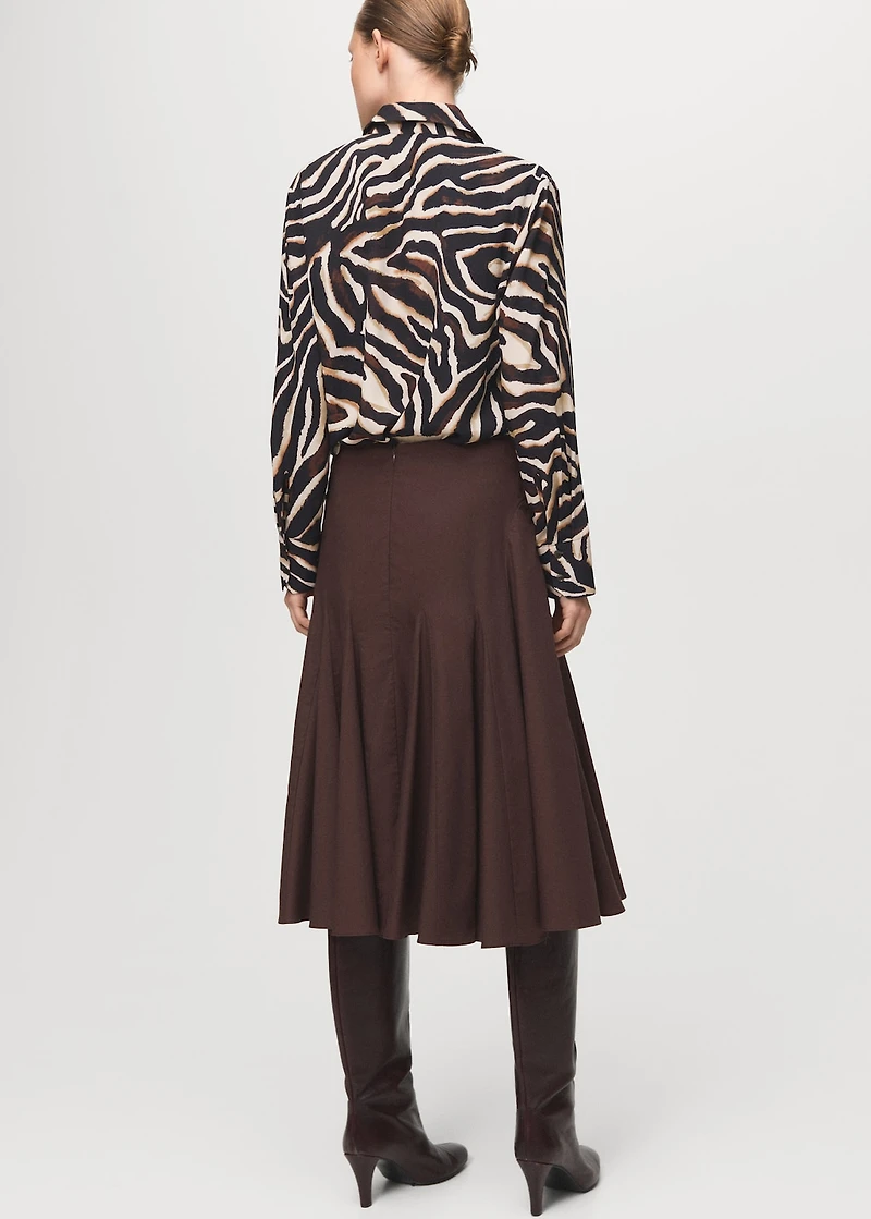 Straight-cut animal-print blouse