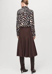 Straight-cut animal-print blouse