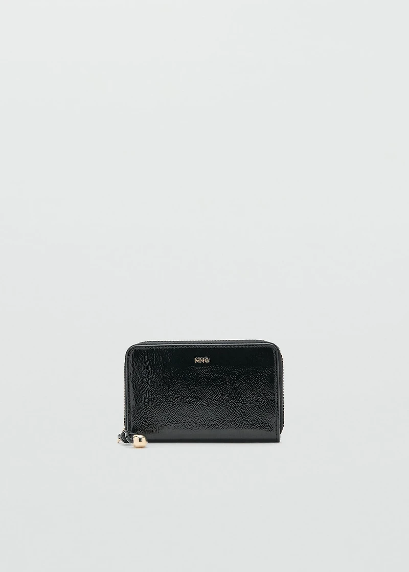 Medium wallet with mini-bead embellishment