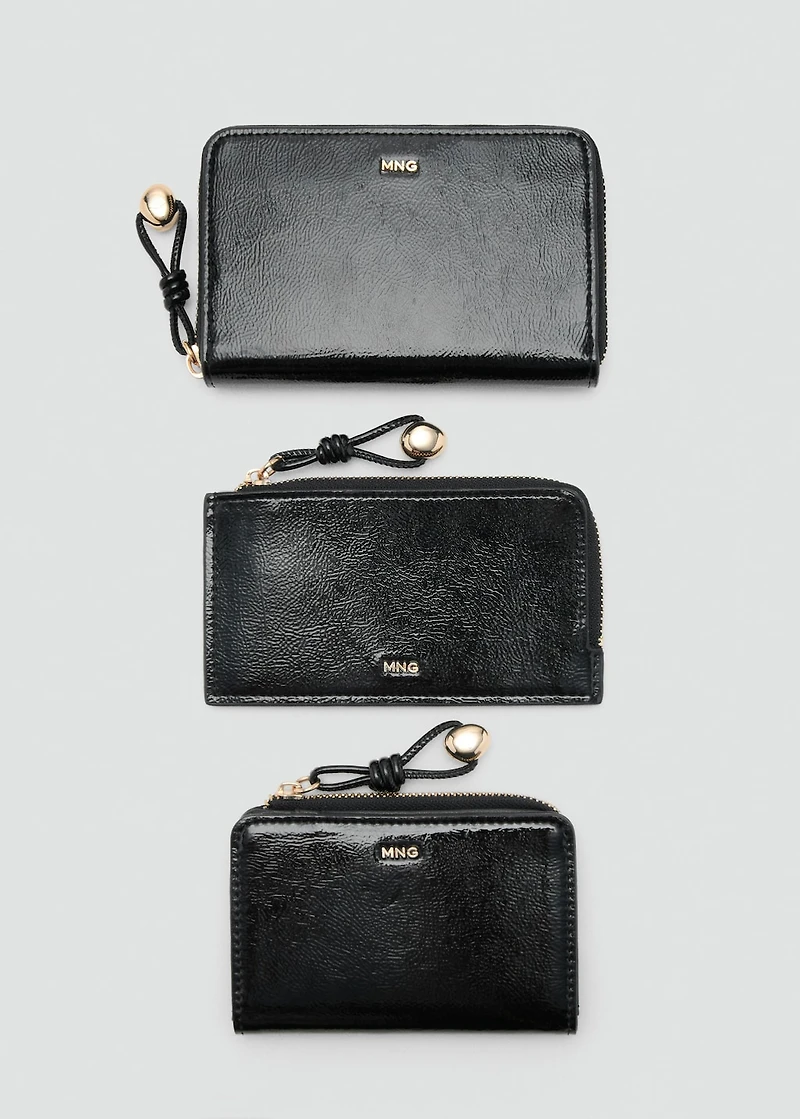 Medium wallet with mini-bead embellishment