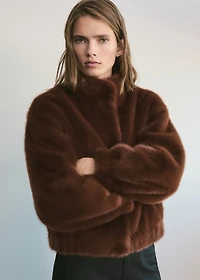 Faux-fur jacket with pockets
