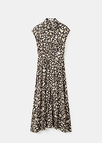 Printed shirt dress with belt