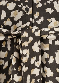 Printed shirt dress with belt