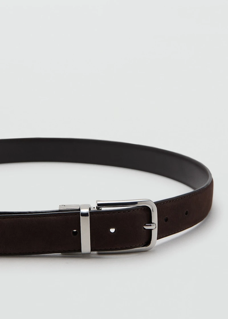 Reversible nappa leather belt