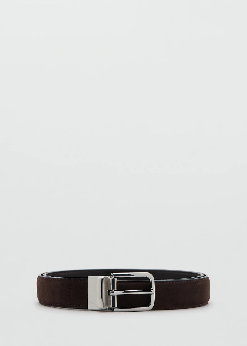 Reversible nappa leather belt