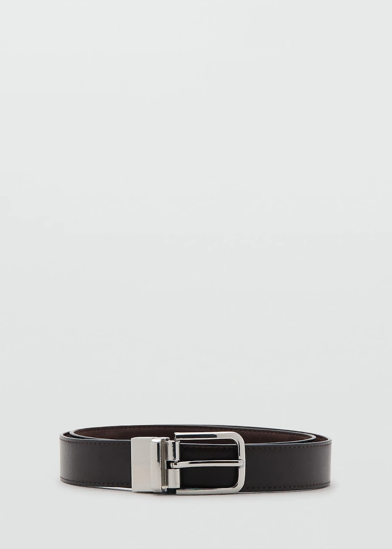 Reversible nappa leather belt