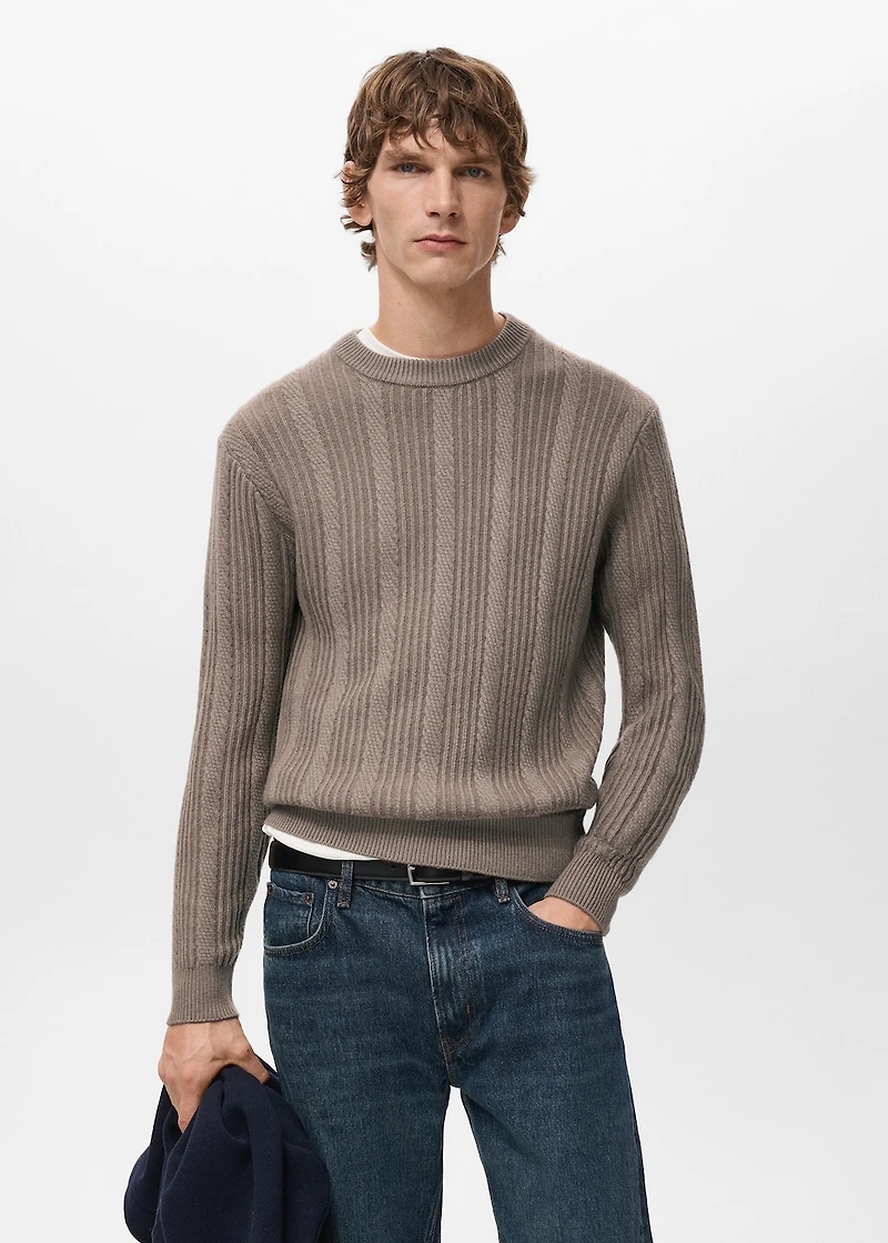 Structured knitted sweater