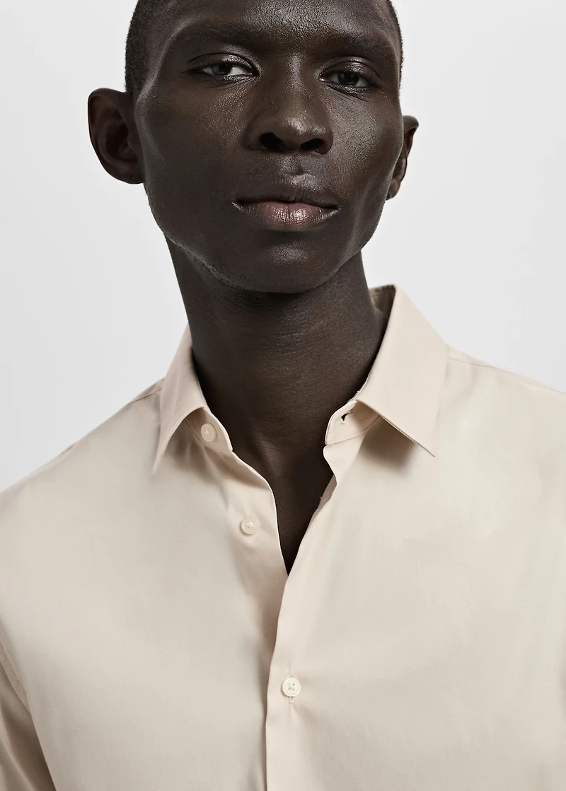 Slim fit cotton suit shirt