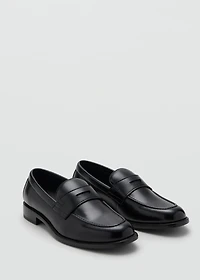 Nappa leather-effect moccasins