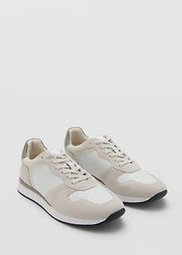 Leather mixed sneakers