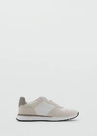 Leather mixed sneakers