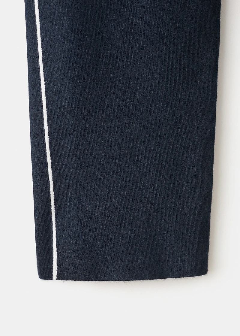 Zip neck contrast-stripe sweater