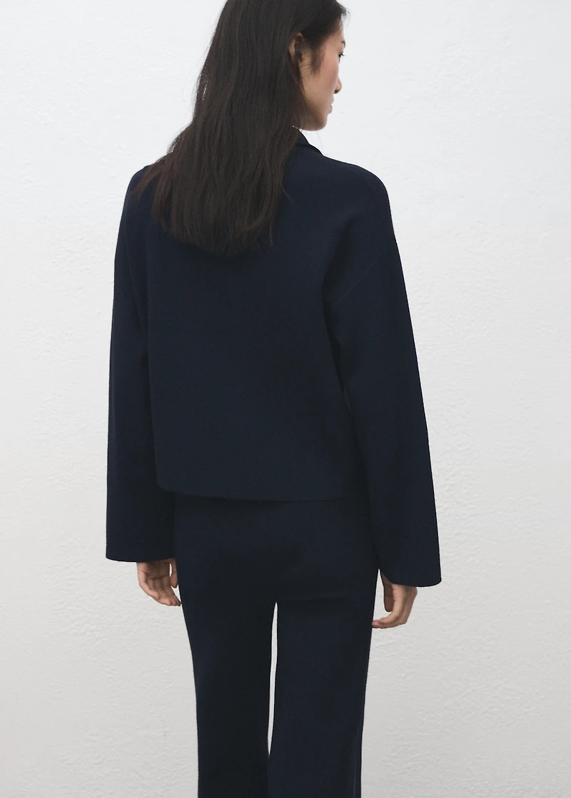 Zip neck contrast-stripe sweater