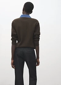 Combined shirt-collar sweater