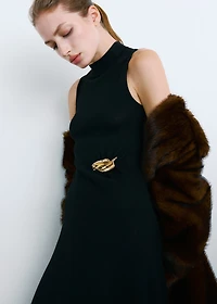 Knitted dress with metal detail