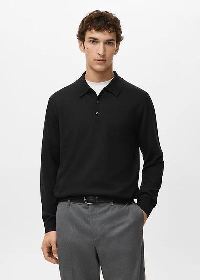 100% merino wool polo jumper