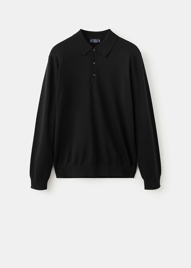100% merino wool polo jumper