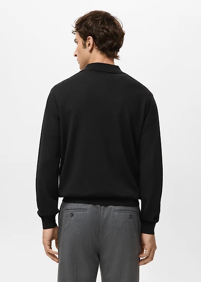 100% merino wool polo jumper