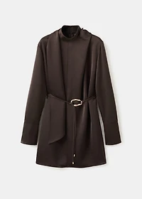 Satin dress with foulard