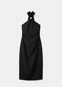 Halter-neck dress with metal embellishment