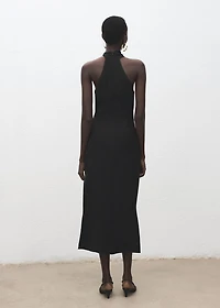 Halter-neck dress with metal embellishment