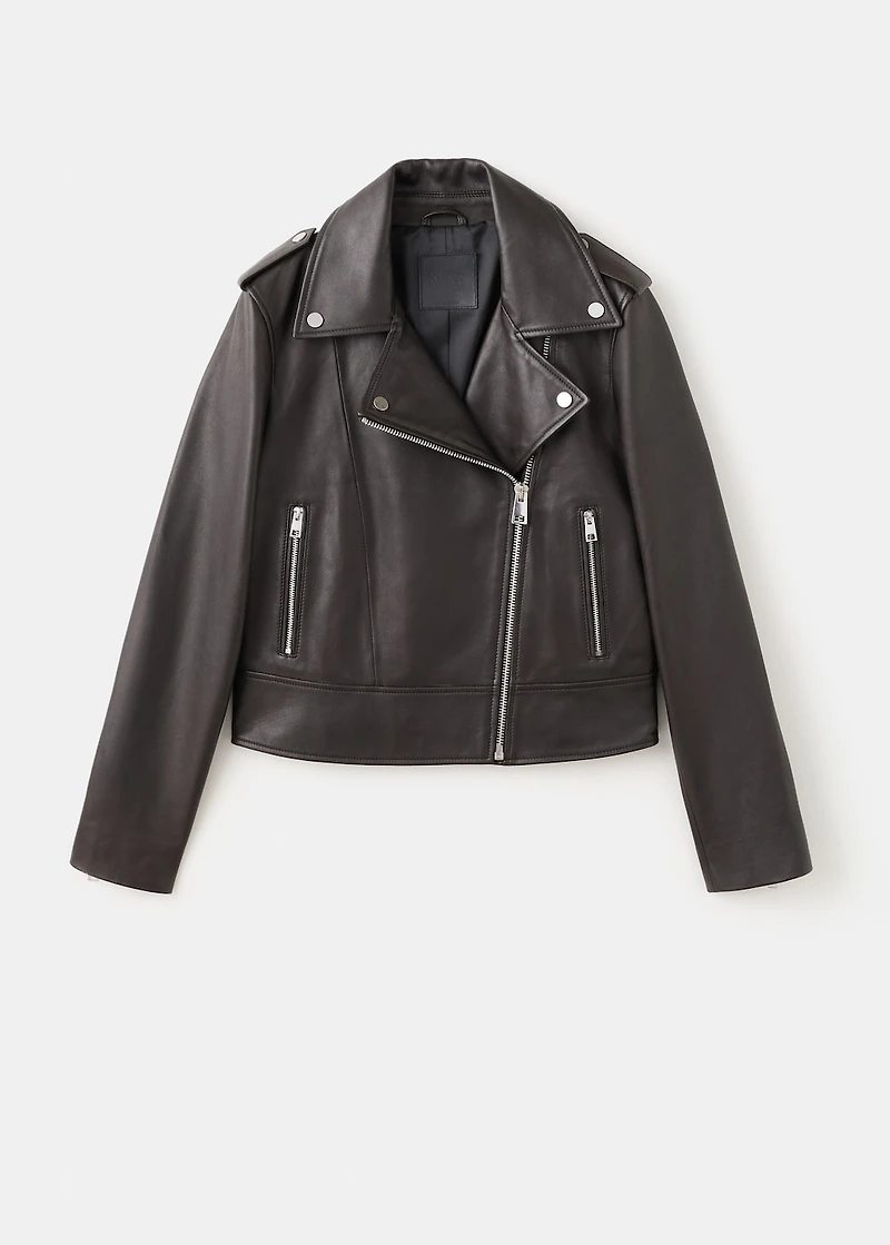 Leather biker jacket