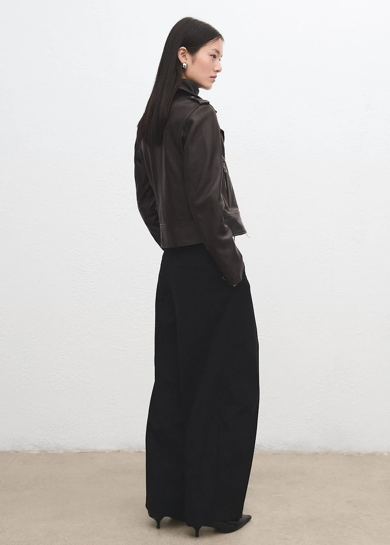 Leather biker jacket