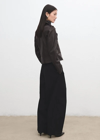 Leather biker jacket