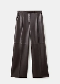 Wide-leg faux-leather pants