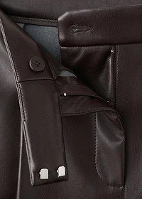 Wide-leg faux-leather pants