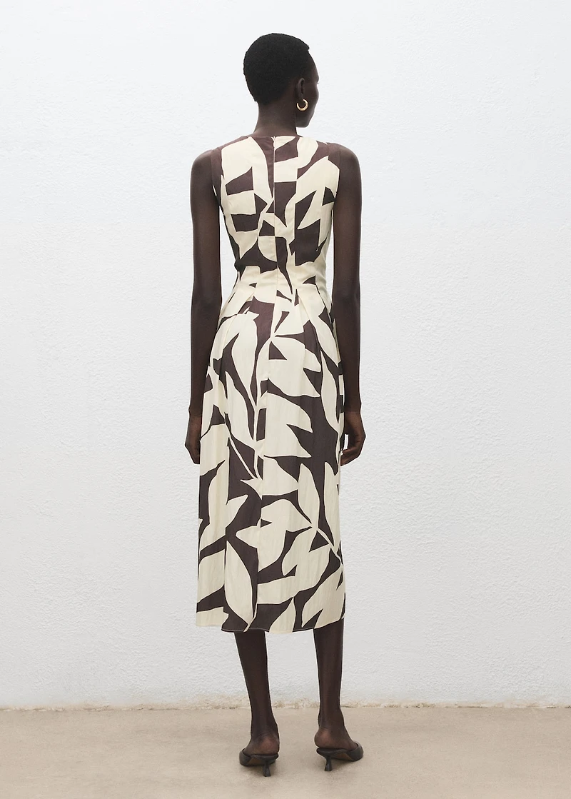 Floral-print flared dress