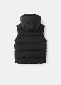 Quilted vest with hood