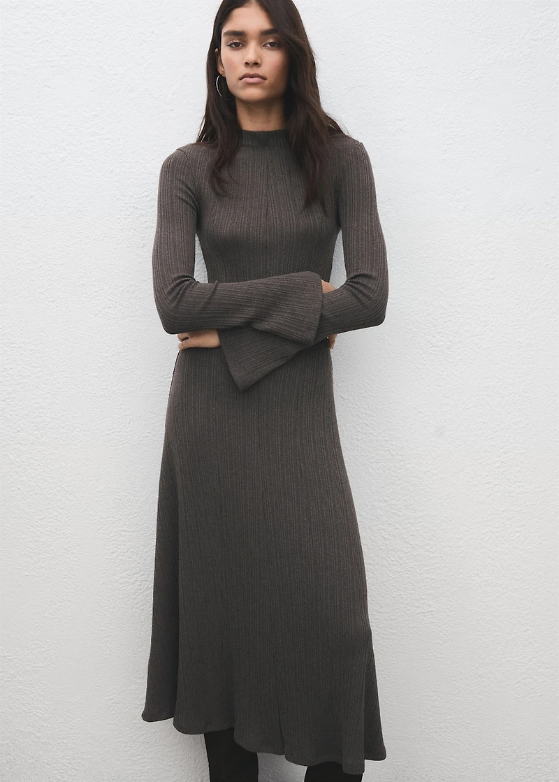 Knitted dress with bell sleeves