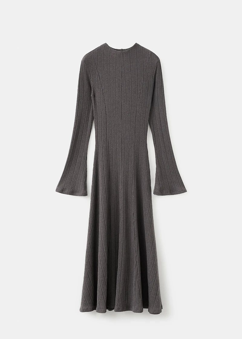 Knitted dress with bell sleeves