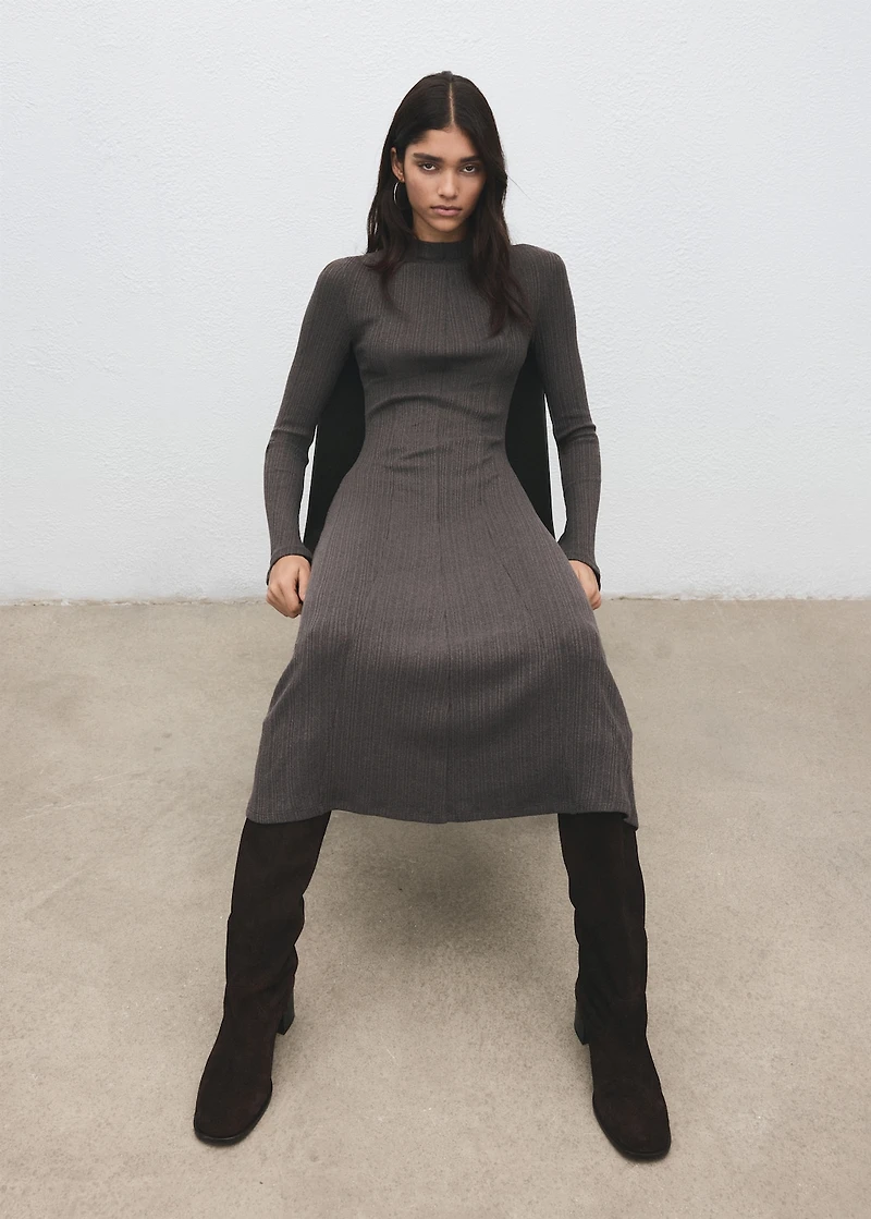 Knitted dress with bell sleeves