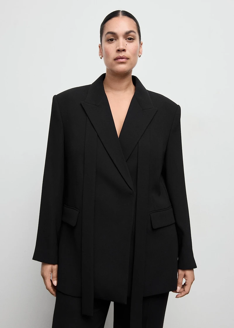 Suit jacket with scarf