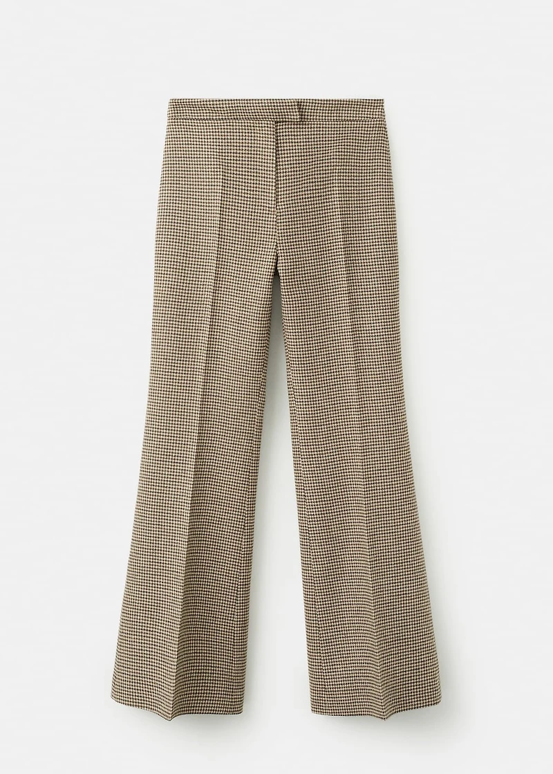 Houndstooth wool-blend trousers