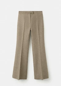 Houndstooth wool-blend trousers