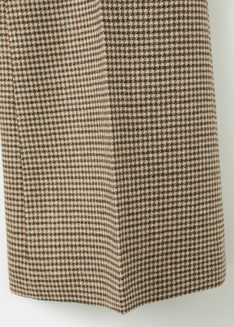 Houndstooth wool-blend trousers