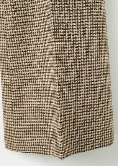 Houndstooth wool-blend trousers