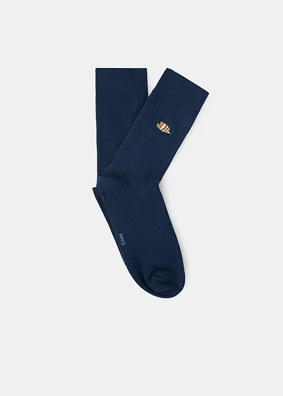 Animal embroidered cotton socks