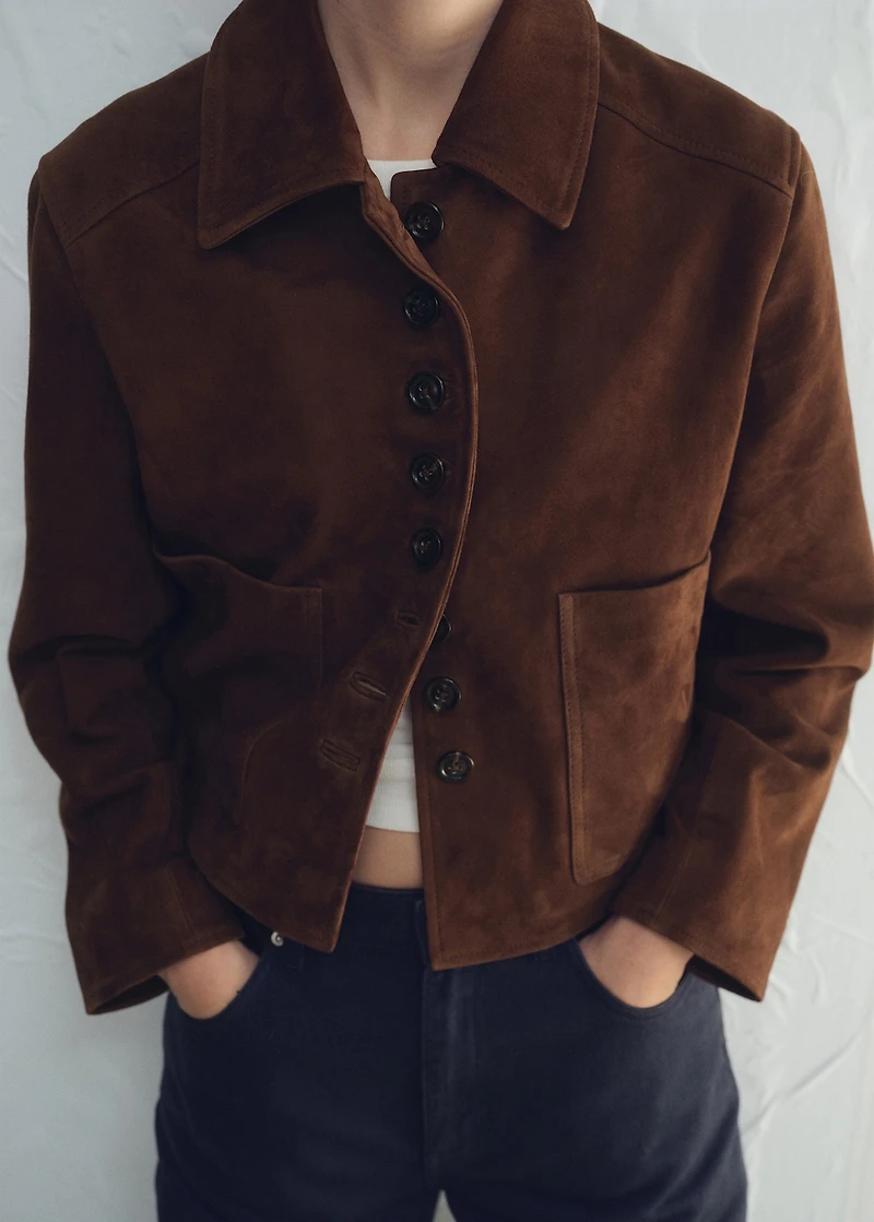 Suede jacket with buttons