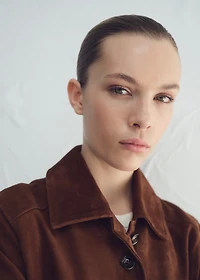 Suede jacket with buttons