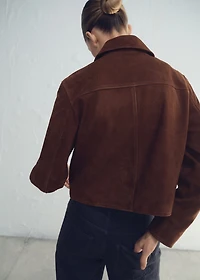 Suede jacket with buttons