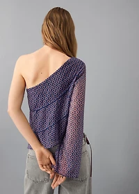 Asymmetrical printed blouse