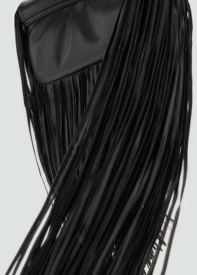 Leather handbag with fringes