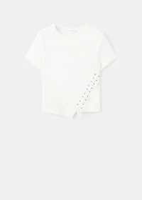 Braided t-shirt with drawstring