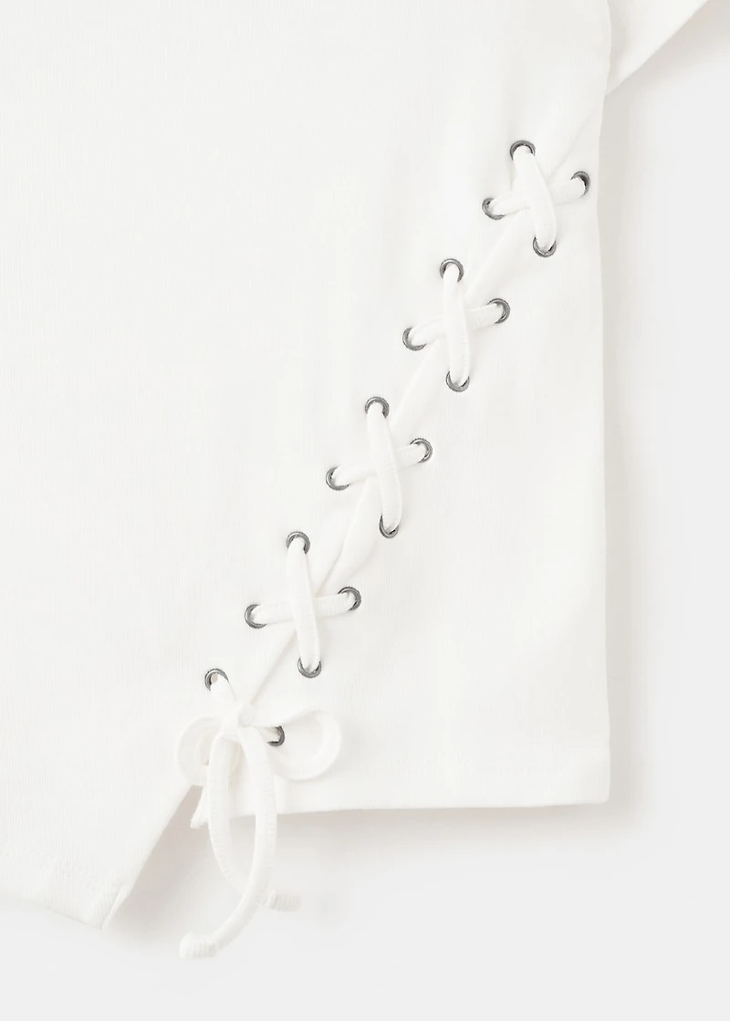 Braided t-shirt with drawstring