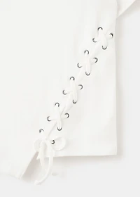 Braided t-shirt with drawstring